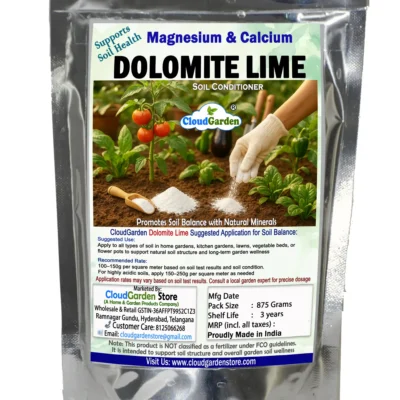 CloudGarden dolomite lime 875g used as soil conditioning powder for plants in home gardening