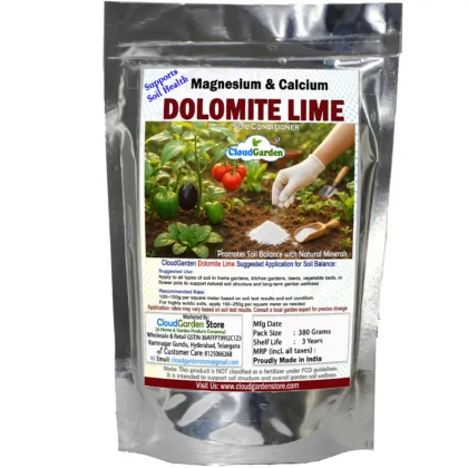 CloudGarden Dolomite Powder 380g soil pH balancer for plants used in home gardening to support soil balance and healthy root environment