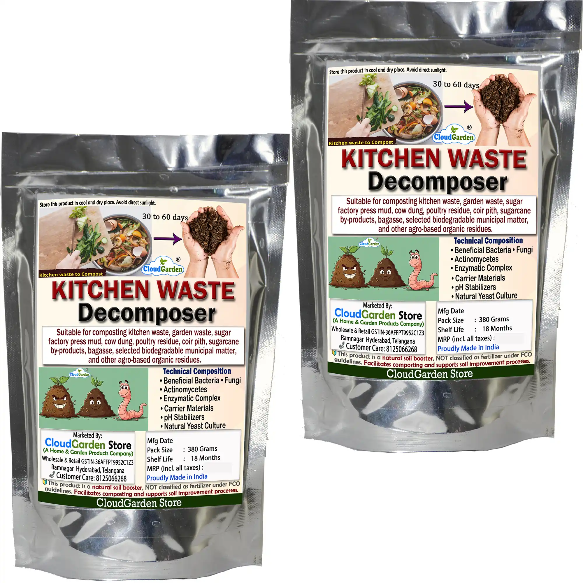 CloudGarden home waste decomposer 760g for household composting