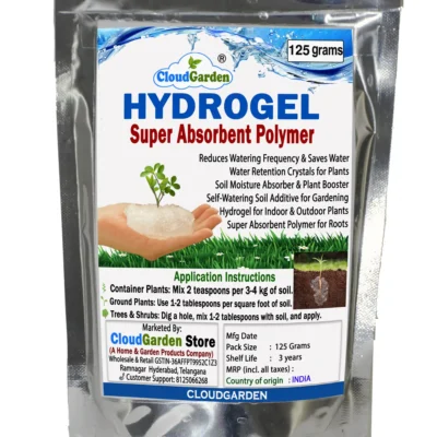 Soil moisture retaining hydrogel 125g pack for gardening and potted plants