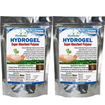 Soil moisture retaining hydrogel combo pack 250g with two 125g packs for gardening