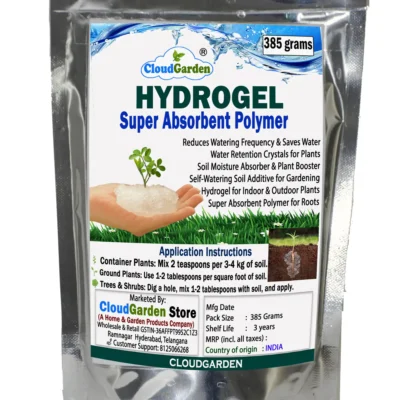 Soil moisture retaining hydrogel mega pack 385g for gardening and plants