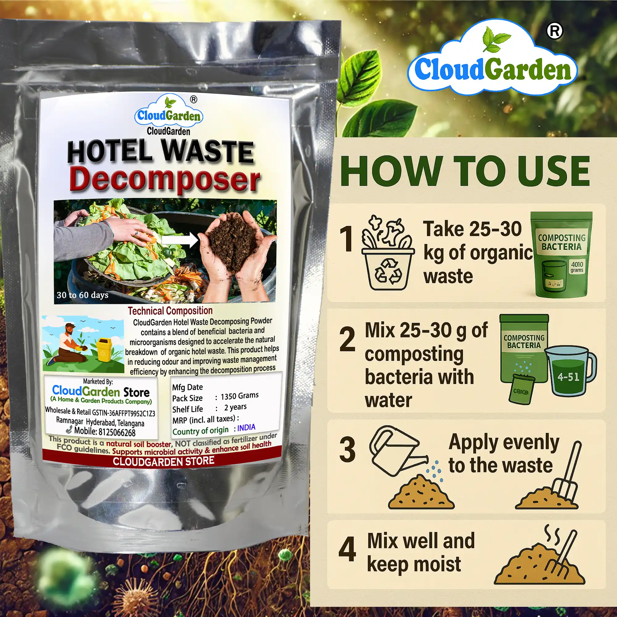 Daily kitchen organic waste decomposer used for hotel kitchen food waste