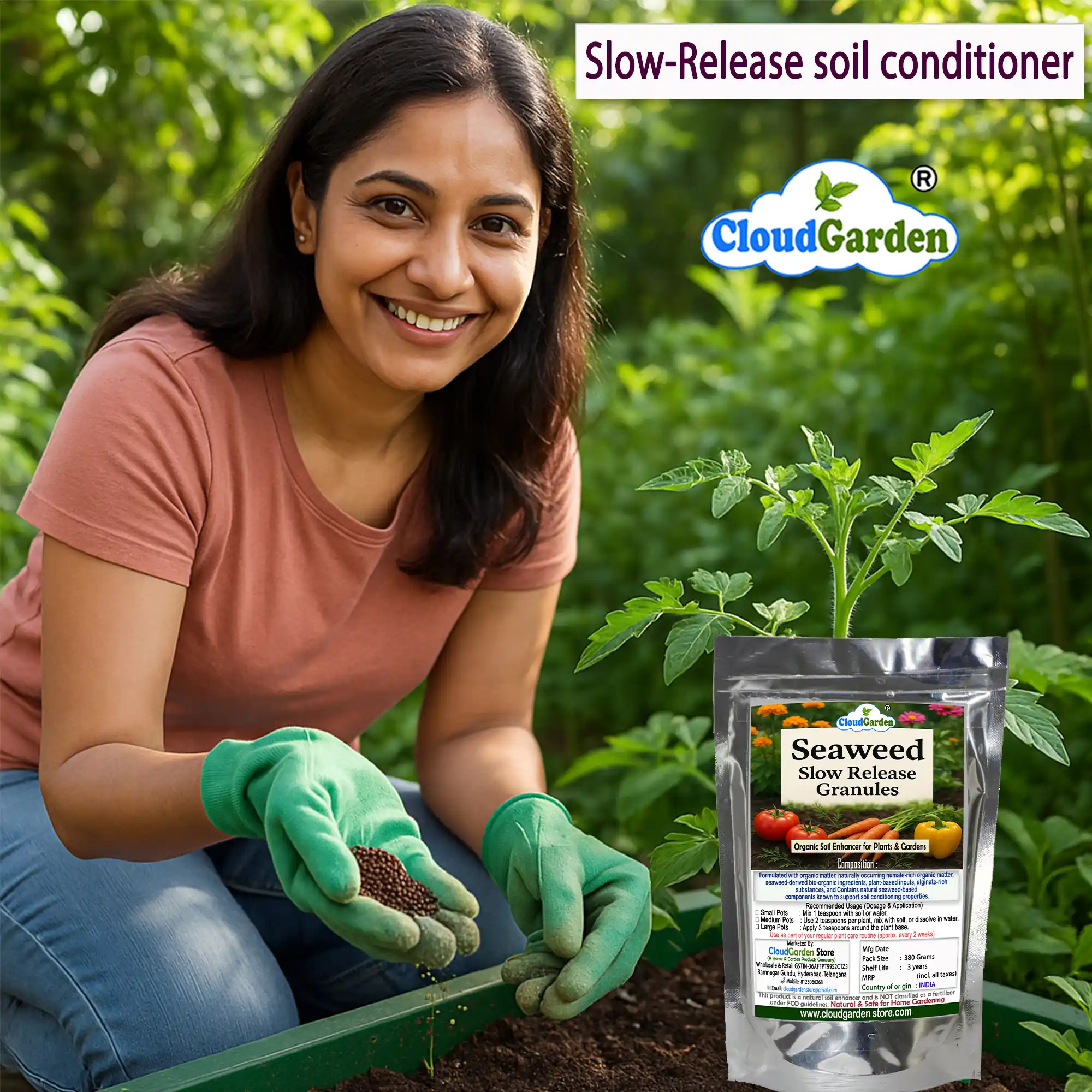 Seaweed granules for plants 380g used as slow release soil conditioner