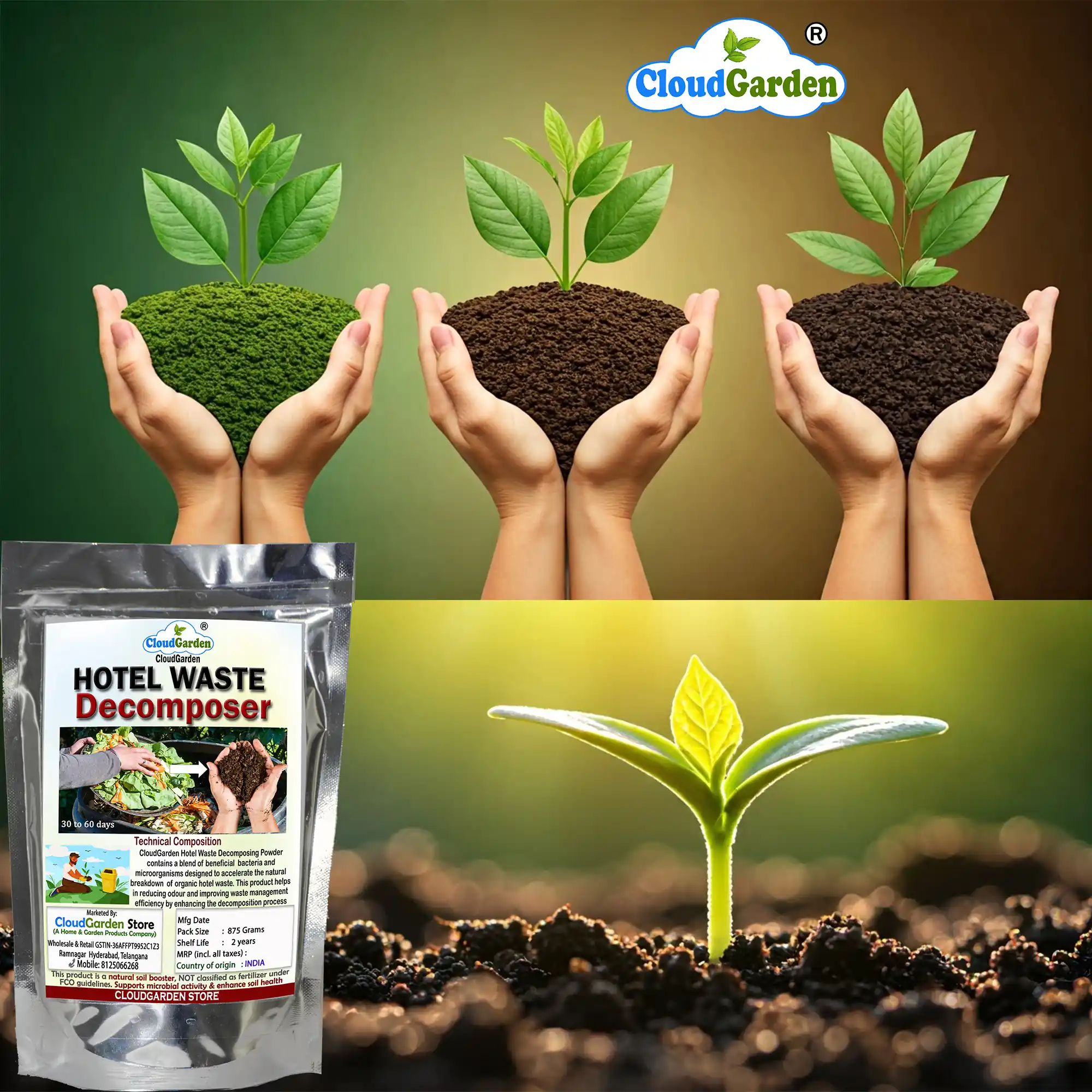Canteen waste decomposer supporting cleaner composting of food waste