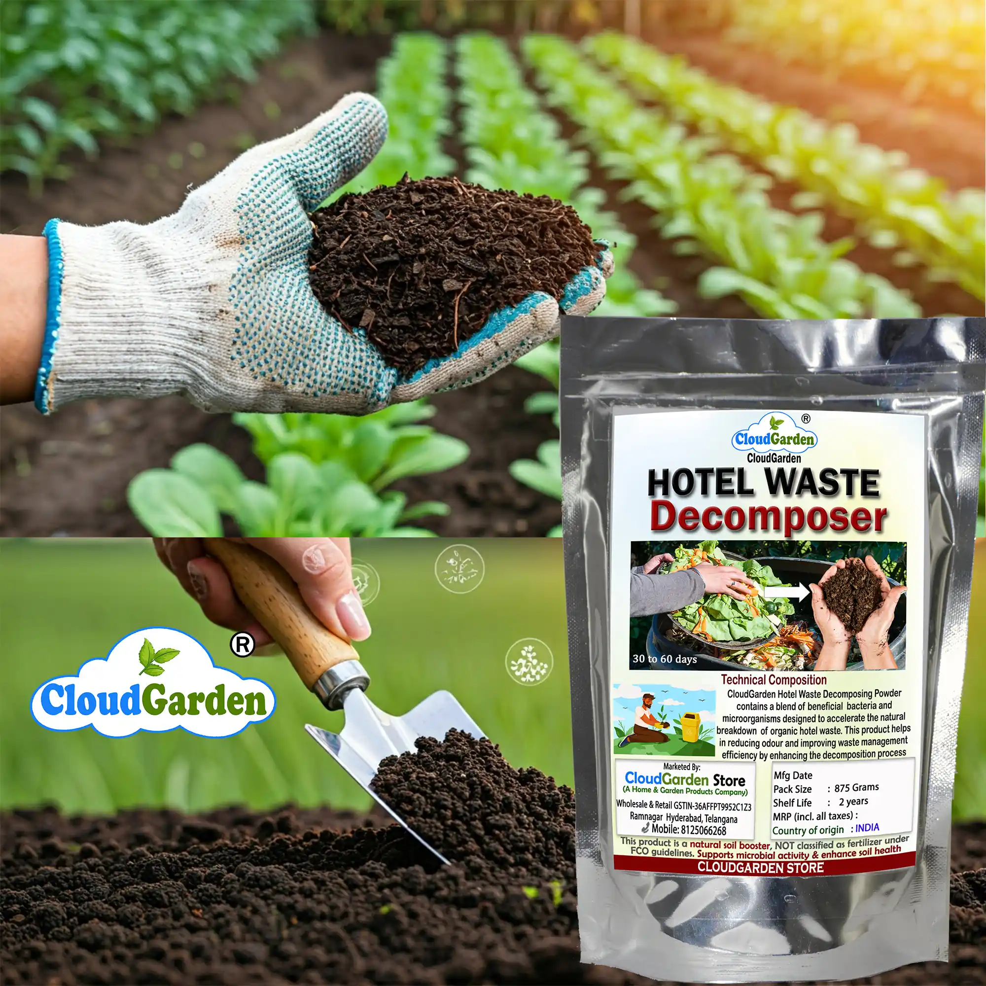 Easy to use canteen waste decomposer powder for daily food waste