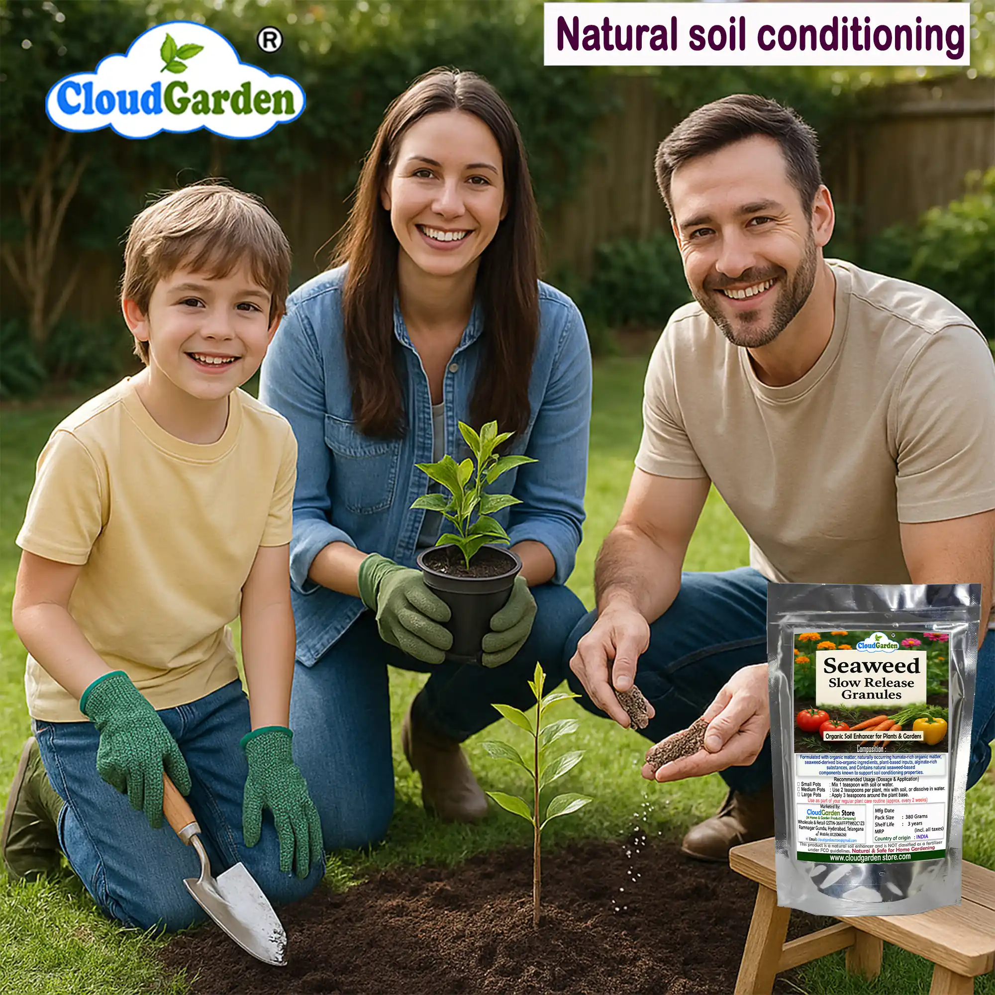 Seaweed granules for home gardening 380g x 2 used in regular plant care