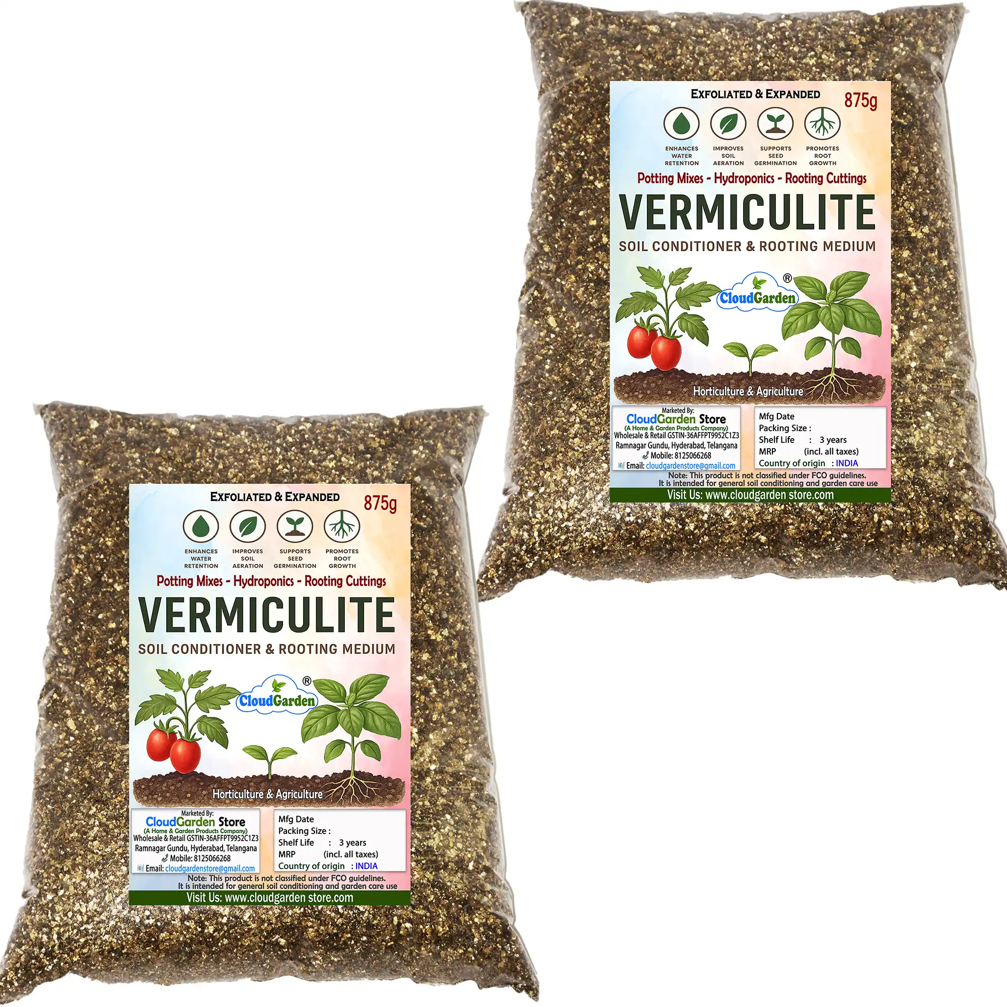 CloudGarden vermiculite for potting mix 1.75kg pack of 2