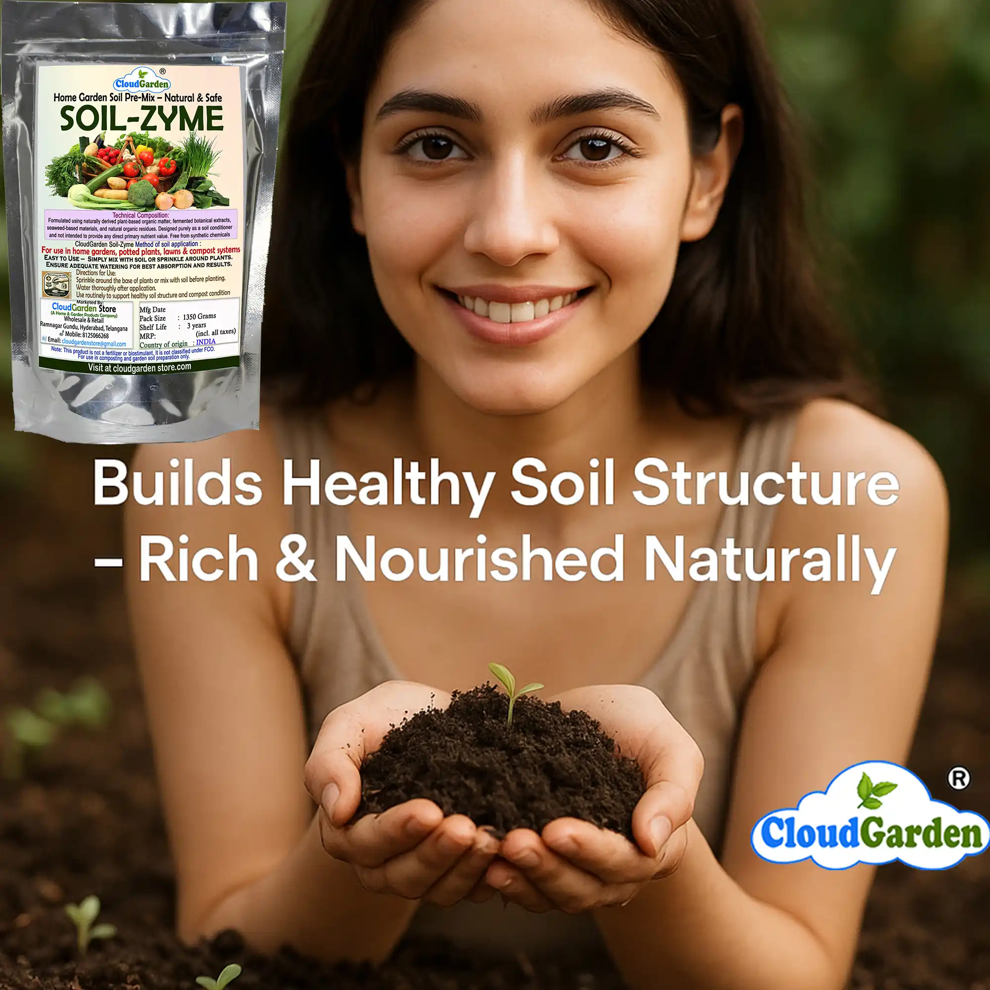 Soil Zyme 1350g plant growth powder for home garden soil