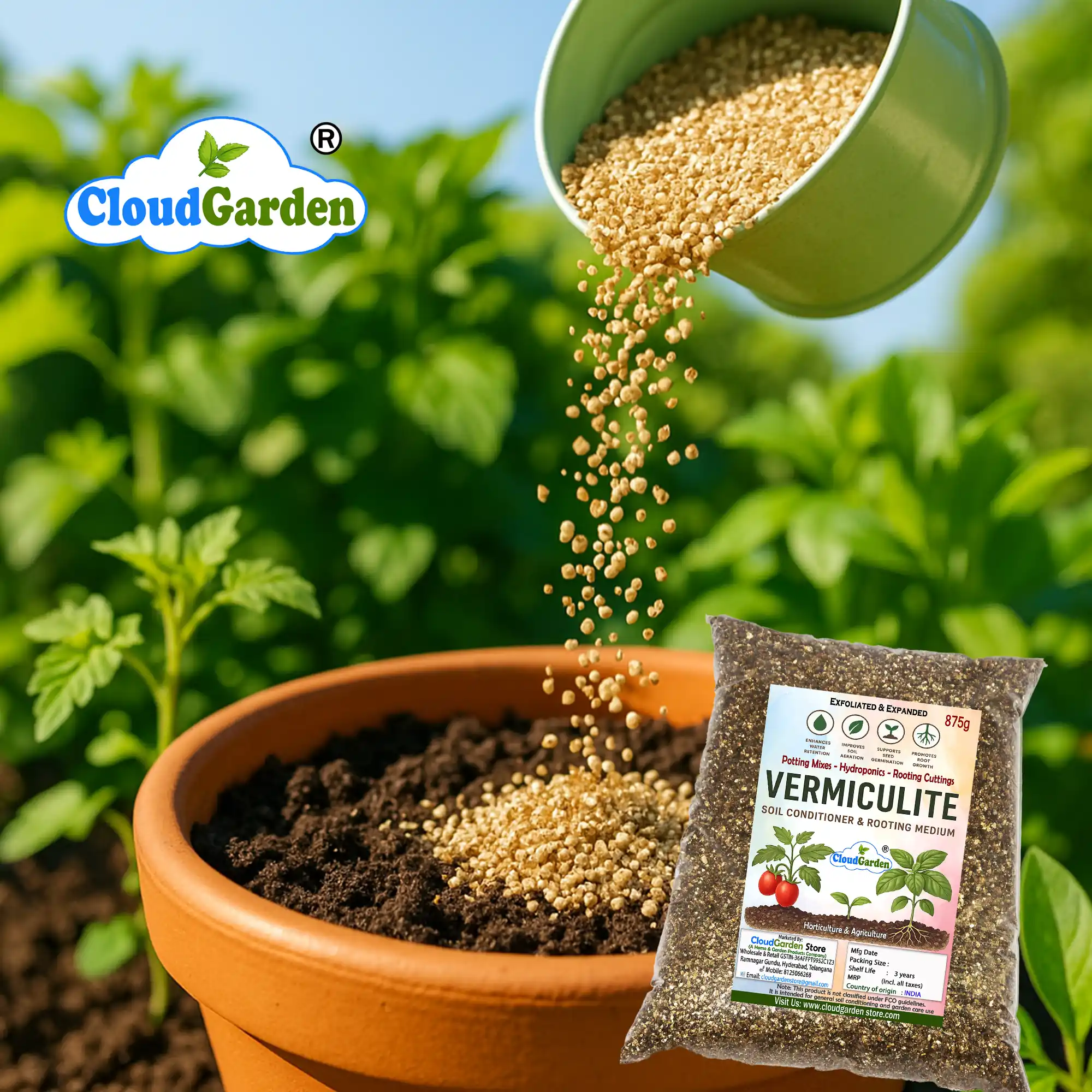 Adding vermiculite for potting mix into soil