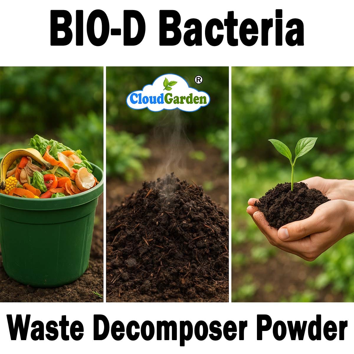 Bio d Bacteri Waste decomposer Powder CloudGarden compost maker powder for kitchen and garden organic waste composting at home