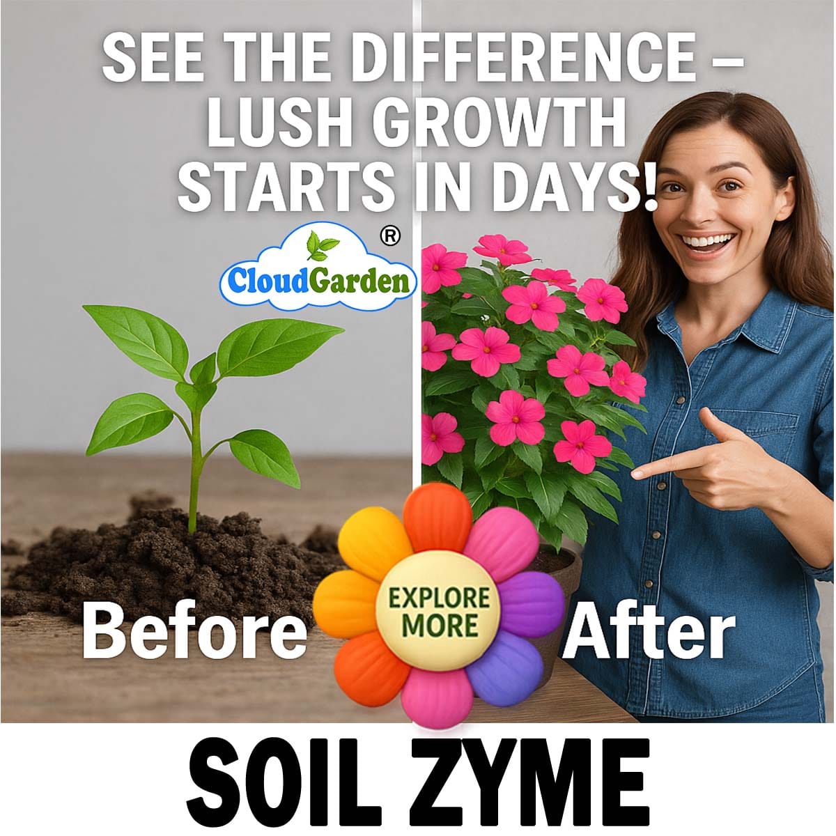 CloudGarden soil zyme granules for soil conditioning and potting mix improvement in home gardening