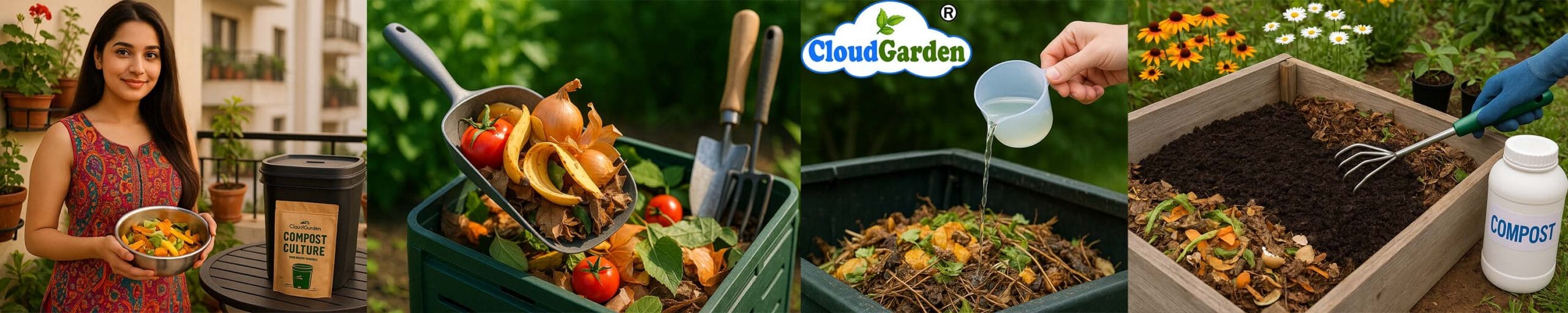 Step by step use of CloudGarden Composting Culture Waste Decomposer Powder for home composting