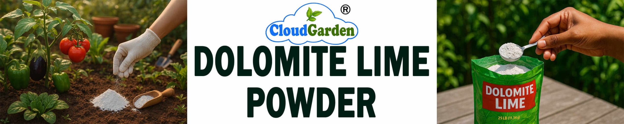 CloudGarden dolomite lime powder for soil conditioning, garden soil balance support, and home gardening use