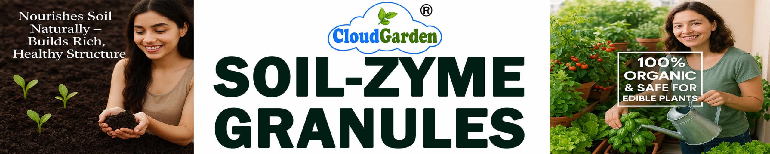 CloudGarden Soil Zyme Granules for soil conditioning, organic waste breakdown support, and home gardening use