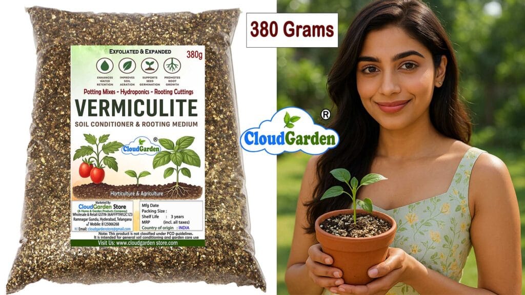 CloudGarden Vermiculite 380g soil conditioning mineral for home and terrace gardening