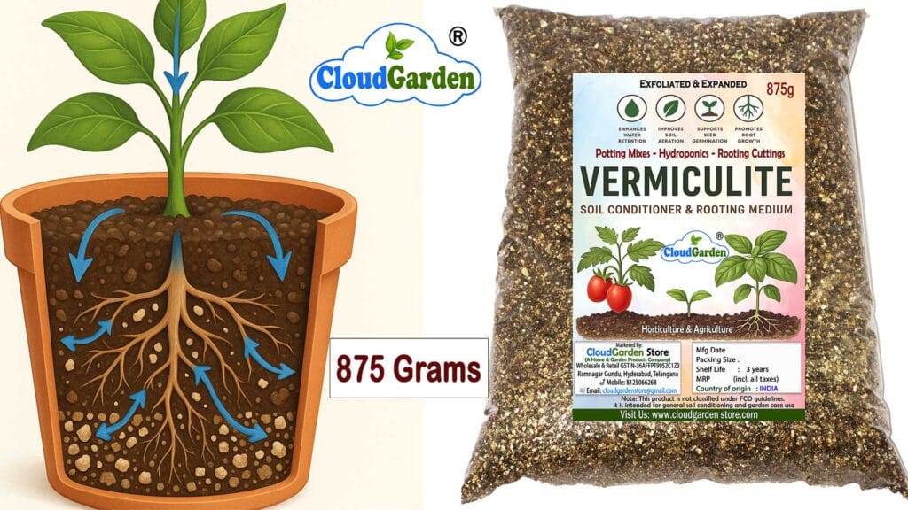 CloudGarden Vermiculite 875g lightweight mineral for garden soil conditioning