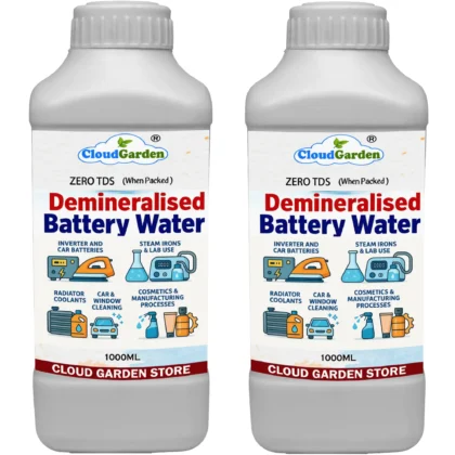 CloudGarden demineralised battery water 2 liter pack for inverter and car batteries
