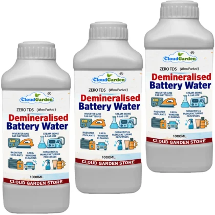 Demineralised battery water 3 liter pack of 3 bottles for inverter and car batteries