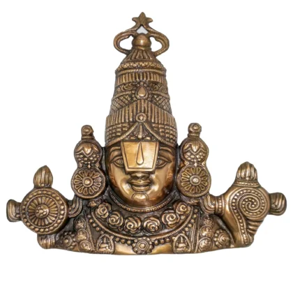Tirupati Balaji aluminium metal wall decor with copper oxidised finish for pooja room