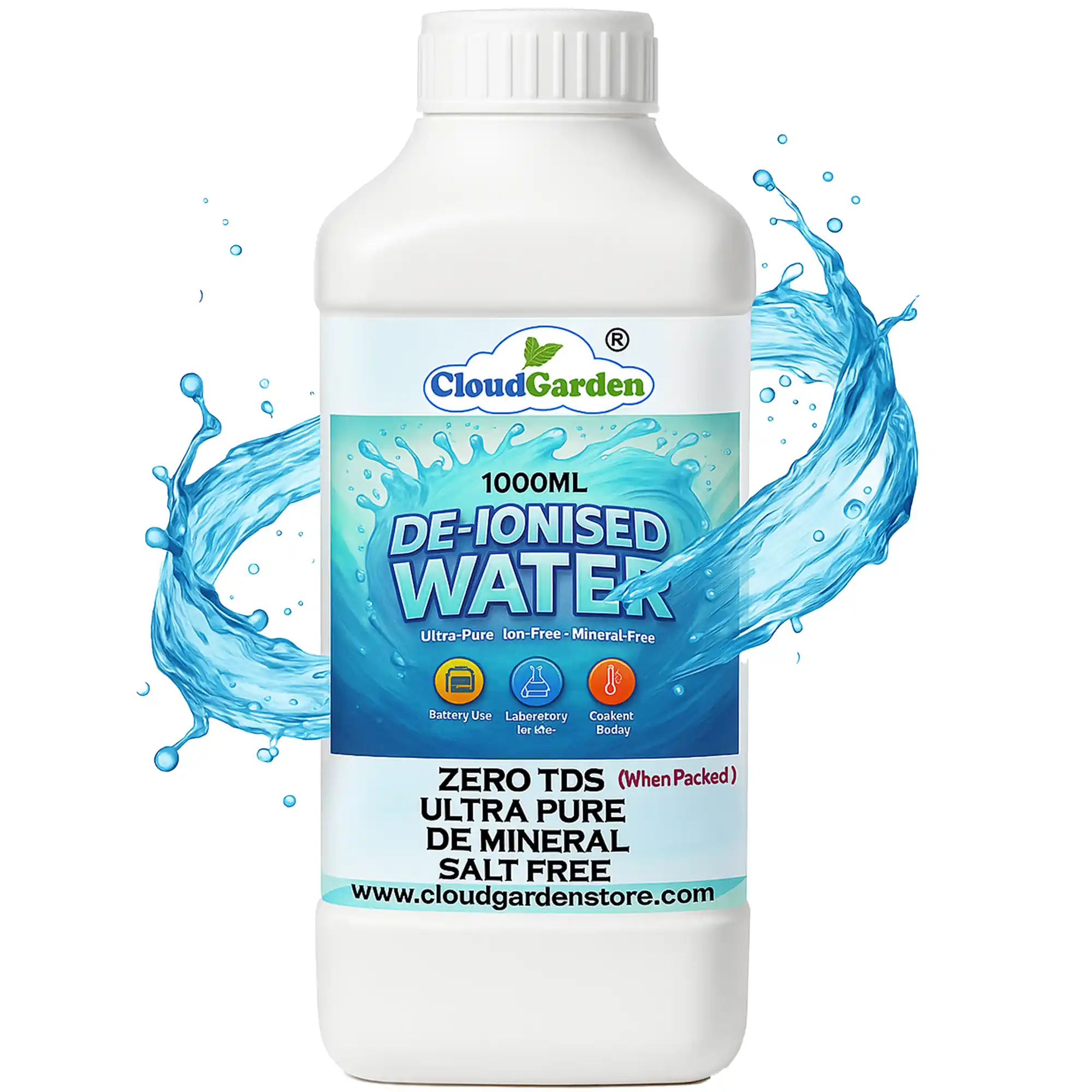 Ultra pure deionised water 1 liter for CPAP machines and battery top up use