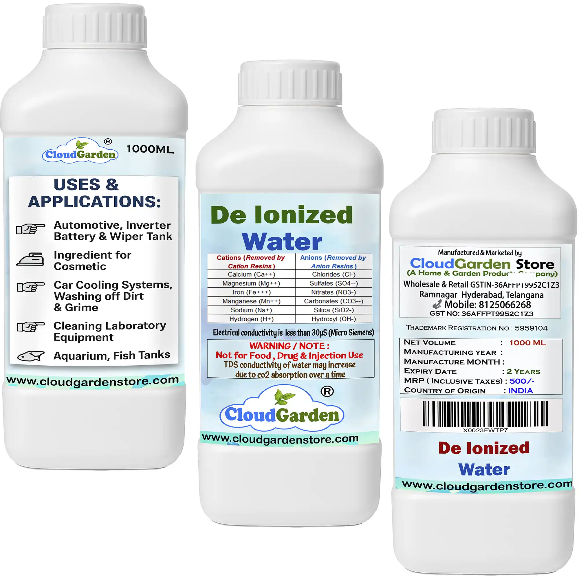 Ultra pure deionised water 2 liters pack of 2 for CPAP machines and batteries