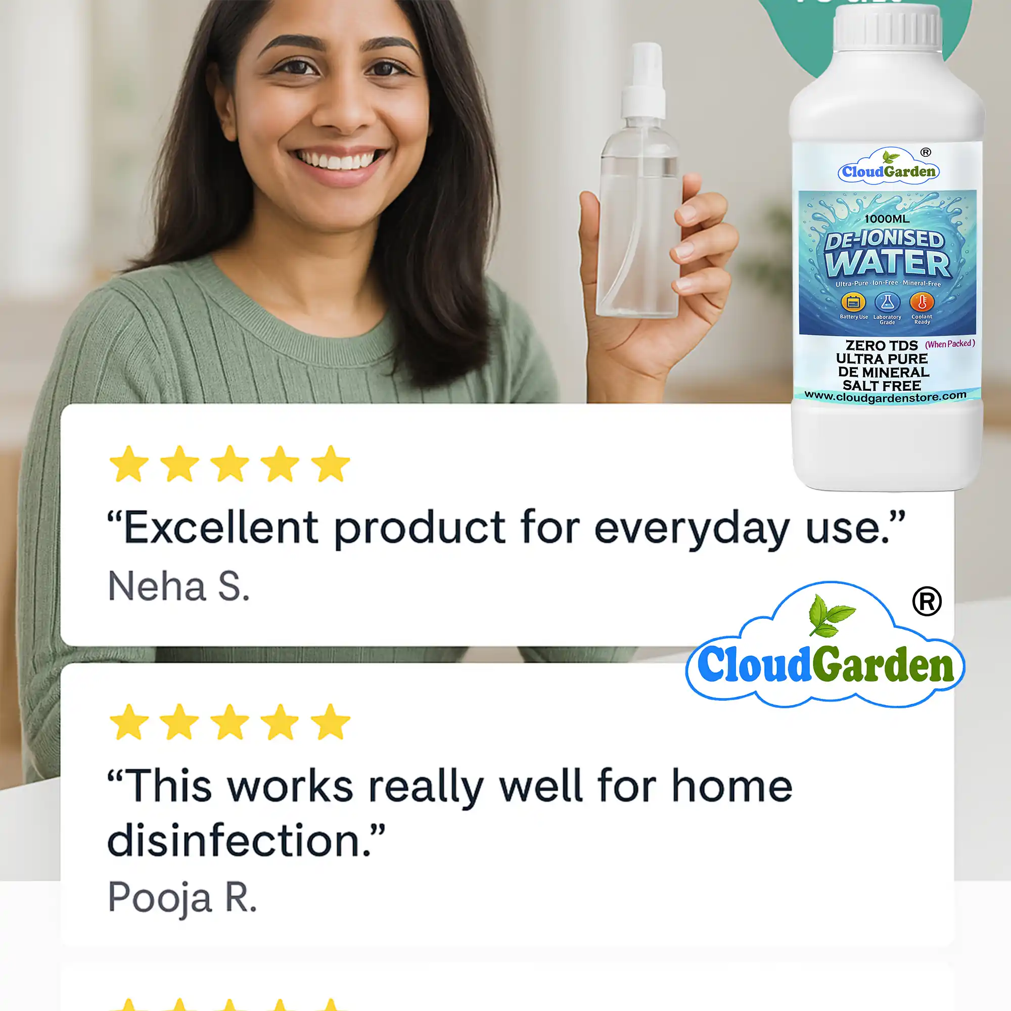 Ultra pure deionised water 1 liter customer experience and feedback