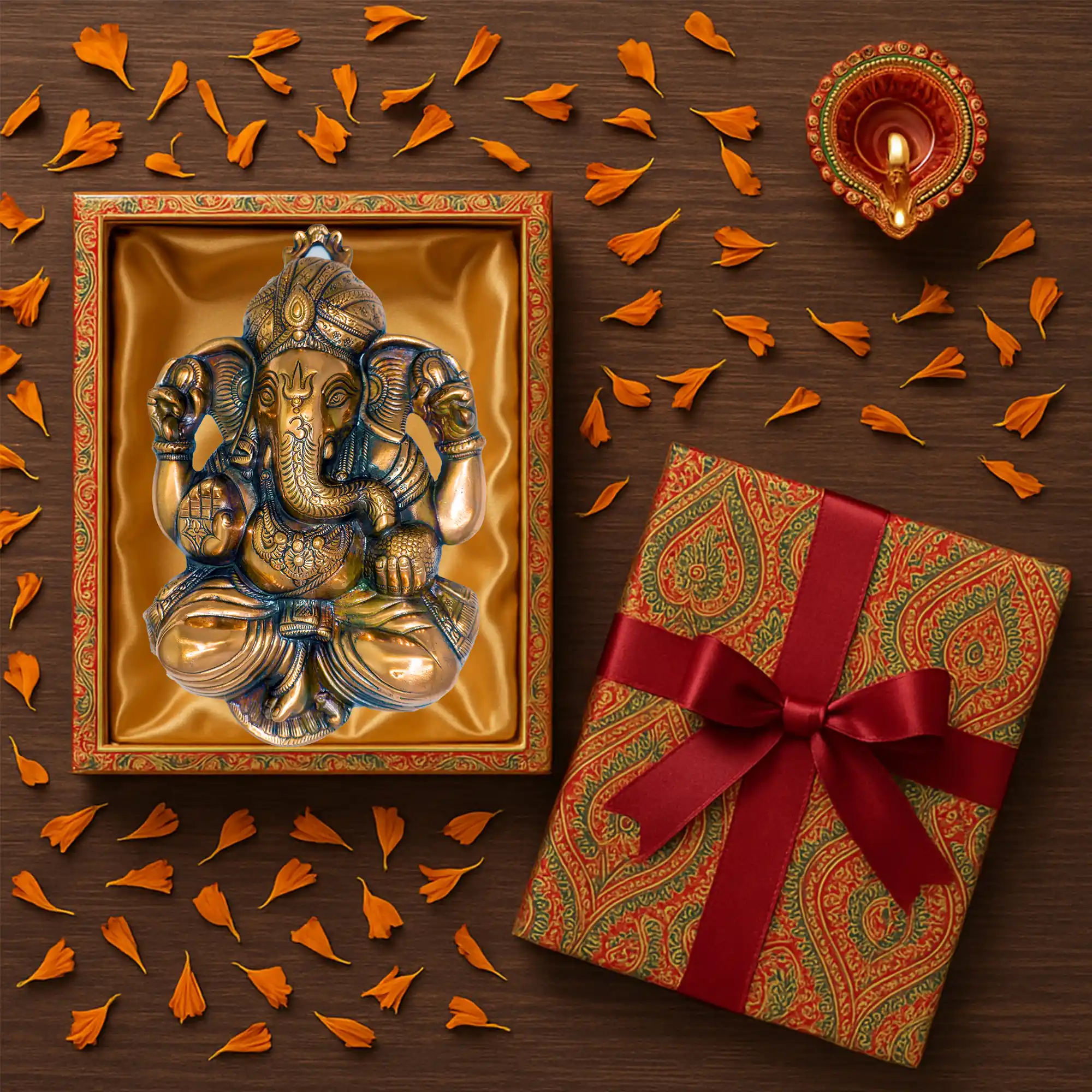 Ganesha aluminium metal wall decor presented as housewarming and festival gift